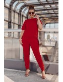 Set aus Hose und Sweatshirt mit Kette, rot FI640 – Online-Shop – Boutique